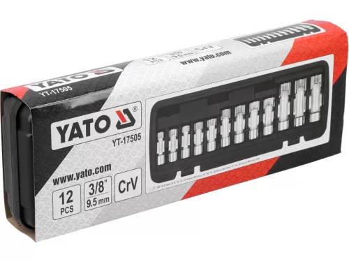 Yato 3/8"-os nyitott dugókulcskészlet, 12 részes