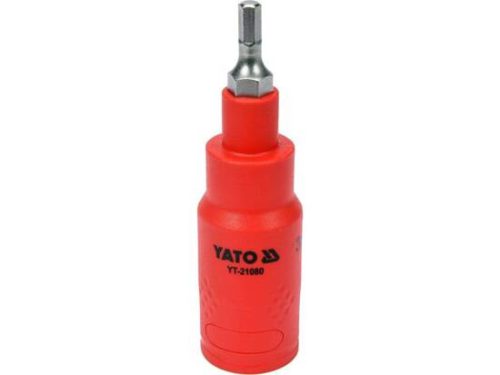 Yato szigetelt hatszögletű bit, 4x75 mm  3/8",   adapterrel