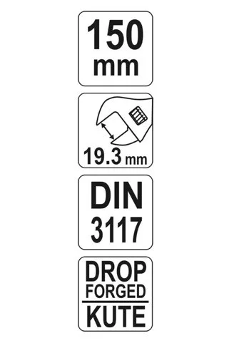 Yato állítható villáskulcs 0-19,3 / 150 mm