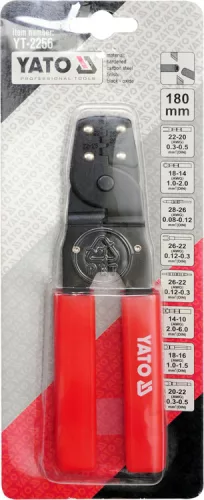 Yato krimpelő fogó 180 mm/0,08-6 mm2
