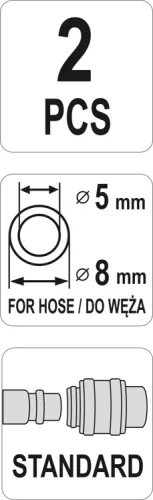Yato pneumatikus tömlő gyorscsatlakozó hüvely 1/4 col csővéggel 5 x 8 mm