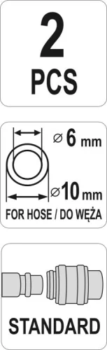 Yato pneumatikus tömlő gyorscsatlakozó apa 1/4" csővéggel 6 x 10 mm