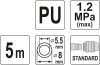 Yato pneumatikus tömlő (spirál) gyorscsatlakozóval 5,5 x 8 mm x 5 m