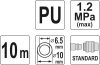 Yato pneumatikus tömlő (spirál) gyorscsatlakozóval 6,5 x 10 mm x 10 m 1,2