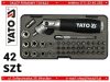 Yato racsnis bithegy és dugókulcs készlet 42 részes 1/4"
