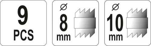 Yato ponthegesztés fúró készlet 9 részes 8-10 mm