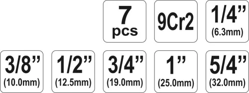 Yato csőmenetmetsző készlet 7 részes (1/4 - 5/4")