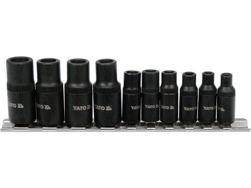 Yato menetfúró dugókulcs adapter készlet 10 részes 1/4", 3/8"