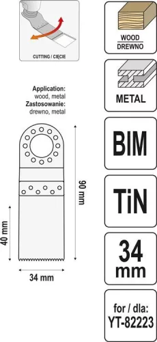 Yato fűrészlap multifunkciós géphez 34 mm bimetál-titán-nitrid