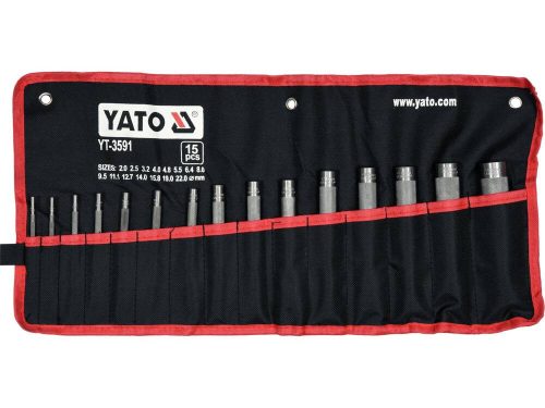 Yato bőrlyukasztó készlet 15 részes 2-22 mm