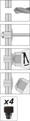 Yato popszegecsfogó kézi 250 mm (2,4-4,8 mm)