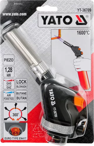Yato gázégő pisztoly piezo 1,28kW 1600°C