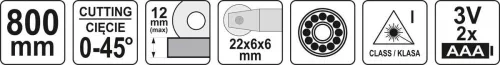 Yato csempevágó csapágyas, lézeres 800 mm