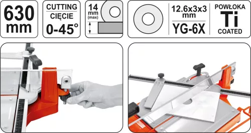 Yato csempevágó 630 mm 1 sínes