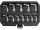 Yato nyitott csillag-dugókulcs készlet 12 részes 3/8" 8-19 mm CrV