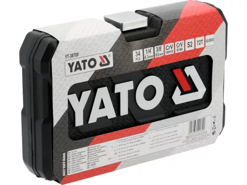 Yato szerszámkészlet 1/4", 3/8” 34 db