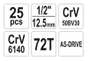 Yato dugókulcs készlet 25 részes 1/2" 10-32 mm CrV