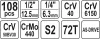 Yato dugókulcs készlet 108 részes 1/4", 1/2" CrV