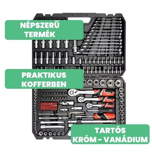 Yato dugókulcs készlet 216 részes 1/4", 3/8", 1/2" CrV