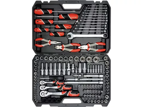 Yato szerszámkészlet 129 részes 1/4", 3/8", 1/2" CrV CrMo