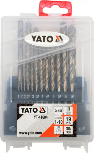 Yato fémfúró készlet 19 részes 1,0-10,0 mm HSS Co