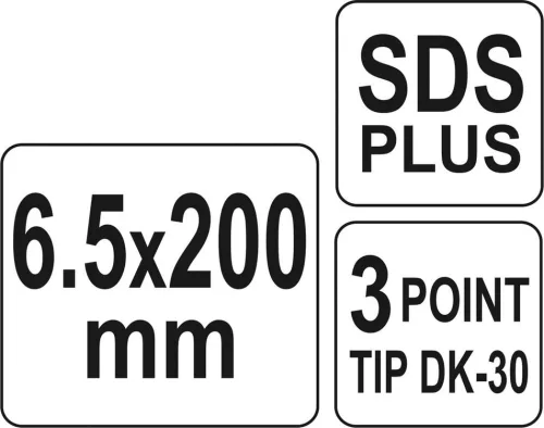Yato betonfúró 6,5x200 mm SDS Plus