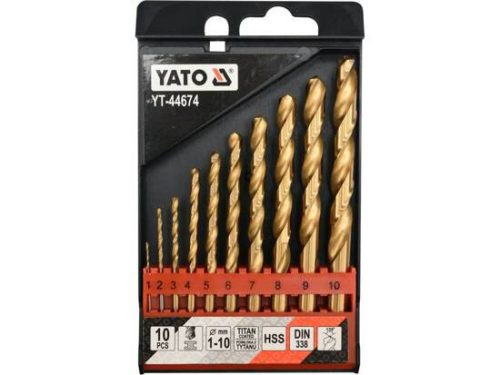 Yato fémfúró készlet 10 részes 1,0-10,0 mm HSS-TiN