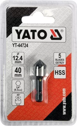 Yato kúpos süllyesztő fémre bitbefogású HSS 12,4mm