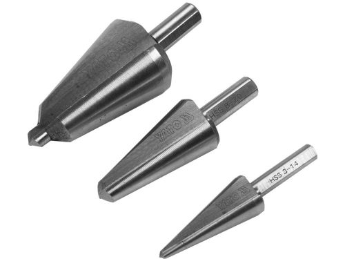 Yato lépcsős fúró készlet 3 részes inox