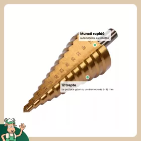 Yato lépcsős fúró 6-38 mm HSS Titán-nitrid