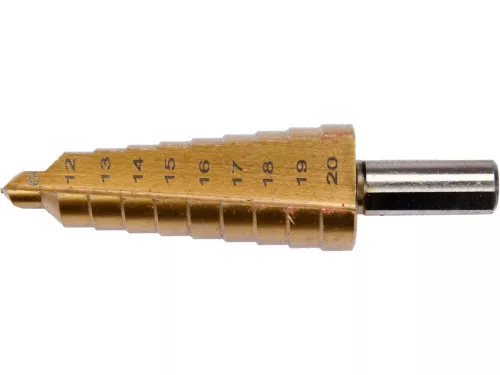 Yato lépcsős fúró 6-20 mm 10 lépcsős HSS titán-nitrid