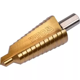 Yato lépcsős fúró 10-30 mm 12 lépcsős HSS titán-nitrid
