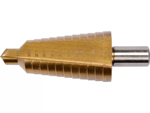 Yato lépcsős fúró 10-30 mm 12 lépcsős HSS titán-nitrid