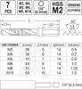 Yato Kombinált gépi fúró-menetfúró készlet 7 részes bit befogású (M3-M4-M5-M6-M8-M10)