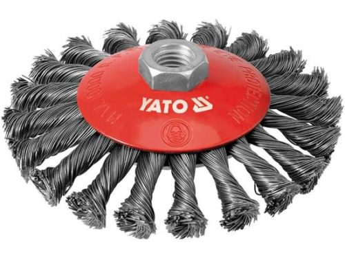 Yato döntött sodrott körkefe M14 125 mm inox