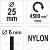 Yato csapos fazékkefe fúrógépbe nylon 25 mm