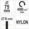 Yato csapos fazékkefe fúrógépbe nylon 25 mm