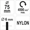 Yato csapos fazékkefe fúrógépbe nylon 25 mm