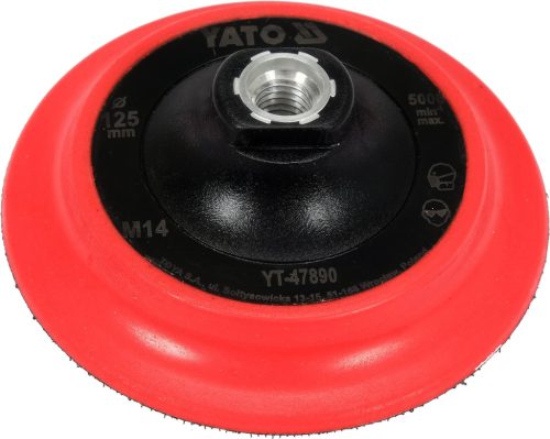 Yato tépőzáras gumitányér 125 mm M14 polírozókoronghoz