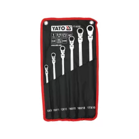   Yato csuklós racsnis csillag-villáskulcs készlet 8-19 mm, 6 részes