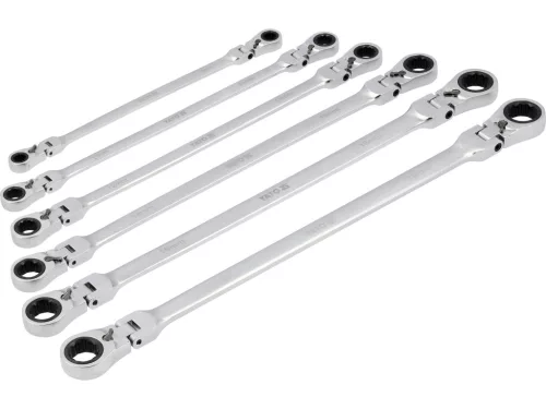 Yato csuklós racsnis csillag-villáskulcs készlet 8-19 mm, 6 részes