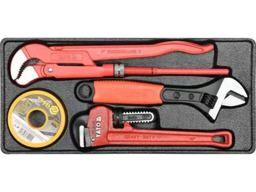 Yato vízvezeték-szerelő szerszám készlet 4 részes (fiókbetét)