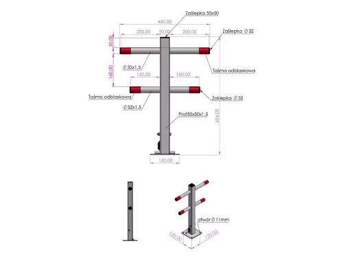 Yato parkolásgátló 60x16,55 cm