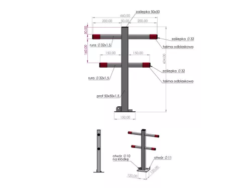 Yato parkolásgátló 60x16,55 cm fehér