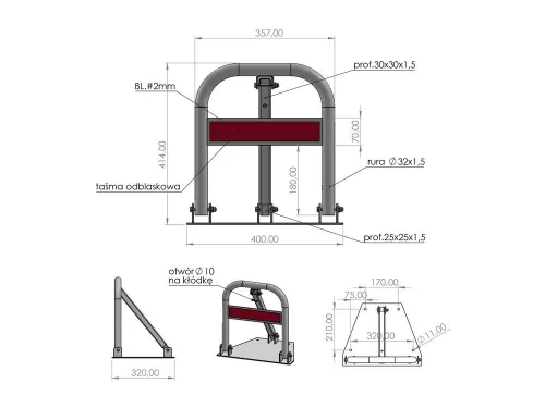 Yato parkolásgátló 46x32 cm fehér