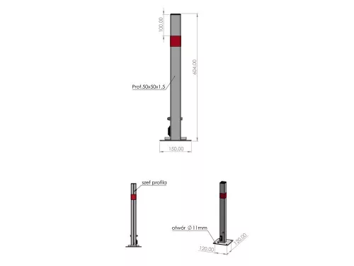 Yato parkolásgátló 60 cm fehér