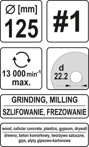 Yato ráspolykorong durva #1 125 x 22,2 mm