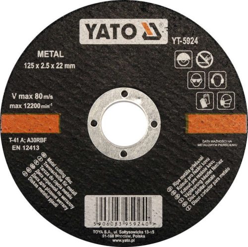 Yato vágókorong fémre 125 x 2,5 x 22 mm