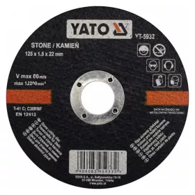 Yato vágókorong kőre 125 x 1,5 x 22 mm