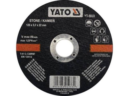 Yato vágókorong kőre 125 x 3,2 x 22 mm